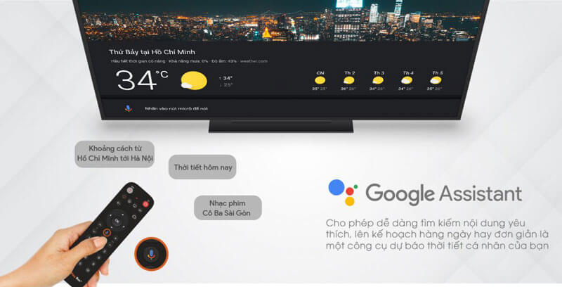 Google Assistant tren fpt playbox plus bien tv thuong thanh smart tivi