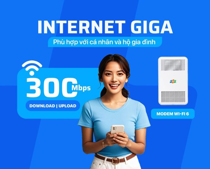 Lắp mạng internet FPT và Truyền Hình FPT cho gia đình chỉ từ 180.000đ/tháng 300M internet giga fpt