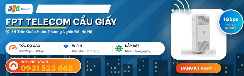 FPT Telecom Cầu Giấy - 34 Trần Quốc Hoàn, Dịch Vọng Hậu văn phòng FPT Telecom Cầu Giấy Hà Nội